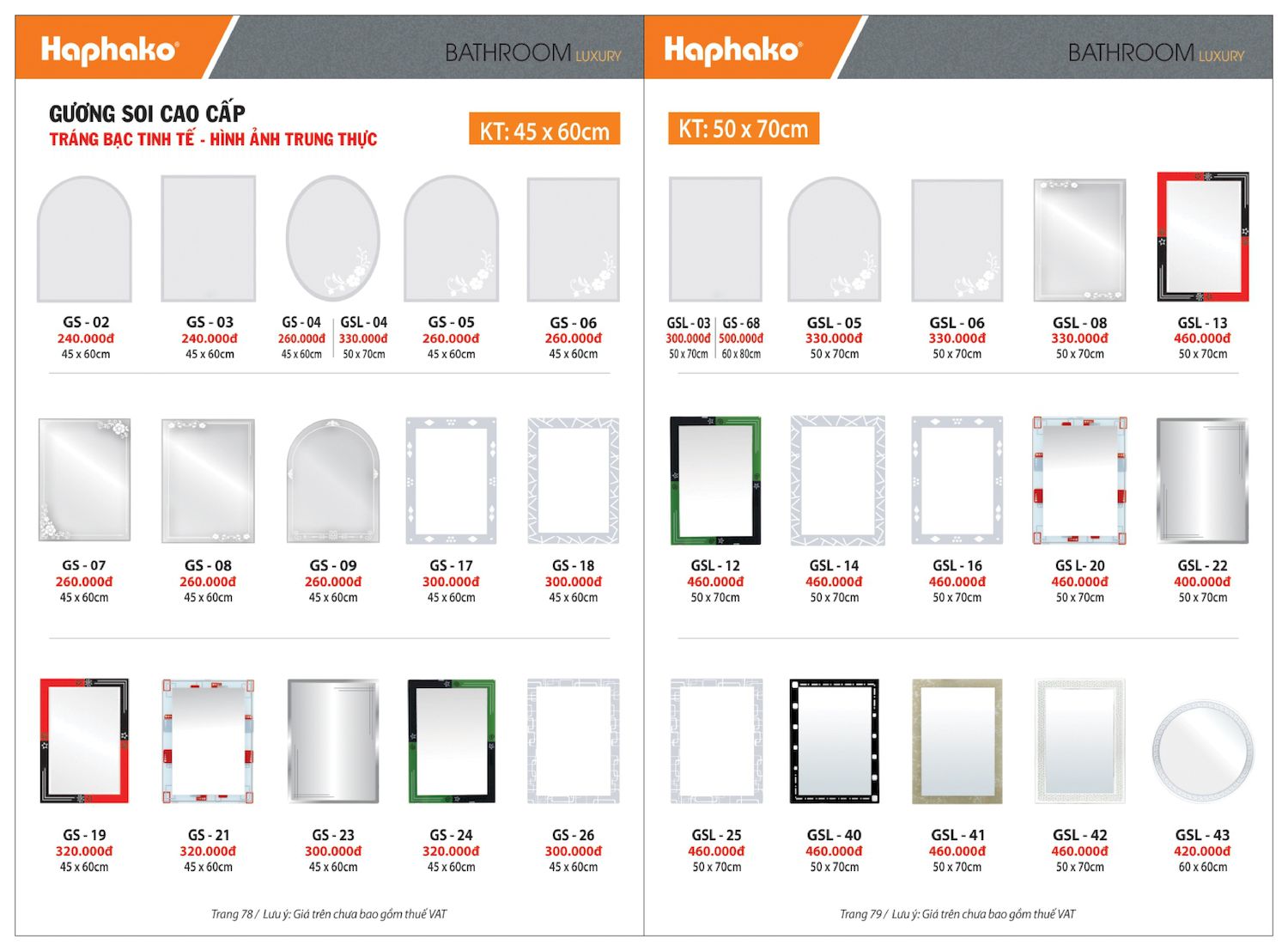 Thiết bị vệ sinh HAPHAKO Catalogue và Bảng giá mới nhất /Page 40